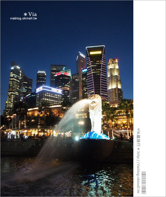 新加坡景點》新加坡必去景點～魚尾獅公園Merlion Park！夜景時最美！