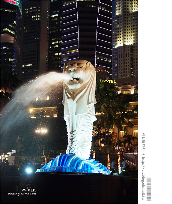 新加坡景點》新加坡必去景點～魚尾獅公園Merlion Park！夜景時最美！