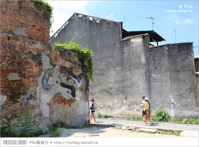 檳城旅遊》檳城一日遊～古城街頭藝術／老街巷裡的趣味立體彩繪及鐵線畫藝術