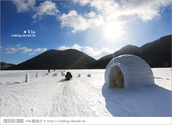 北海道冬季景點》然別湖冰上村～山中小秘境‧冰上酒吧、冰屋、露天風呂好特別！