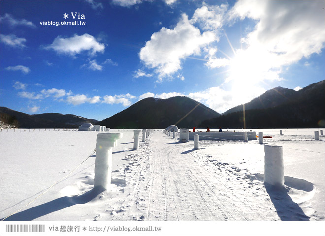 北海道冬季景點》然別湖冰上村～山中小秘境‧冰上酒吧、冰屋、露天風呂好特別！