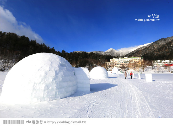 北海道冬季景點》然別湖冰上村～山中小秘境‧冰上酒吧、冰屋、露天風呂好特別！