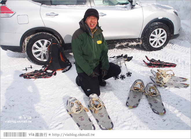 北海道冬季玩法》美瑛｜白金溫泉鄉～來去雪鞋體驗、漫步在白色森林中耍浪漫