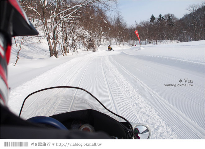 北海道雪上摩托車》北海道名寄滑雪場～體驗雪森林中雪上摩托車的騁馳速度快感！