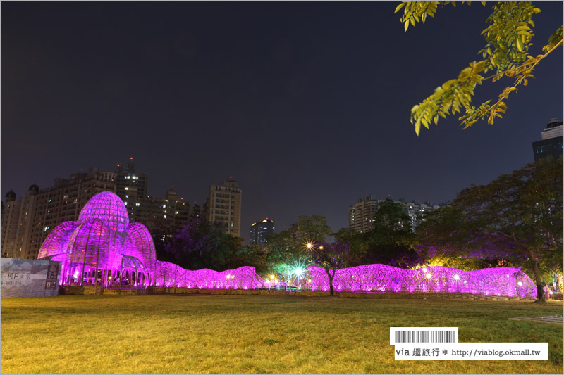 高雄夜景》聚竹蚵地景藝術(已撤展)～高雄新亮點！夜間璀璨浪漫的好去處！