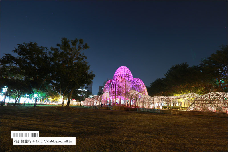 高雄夜景》聚竹蚵地景藝術(已撤展)～高雄新亮點！夜間璀璨浪漫的好去處！