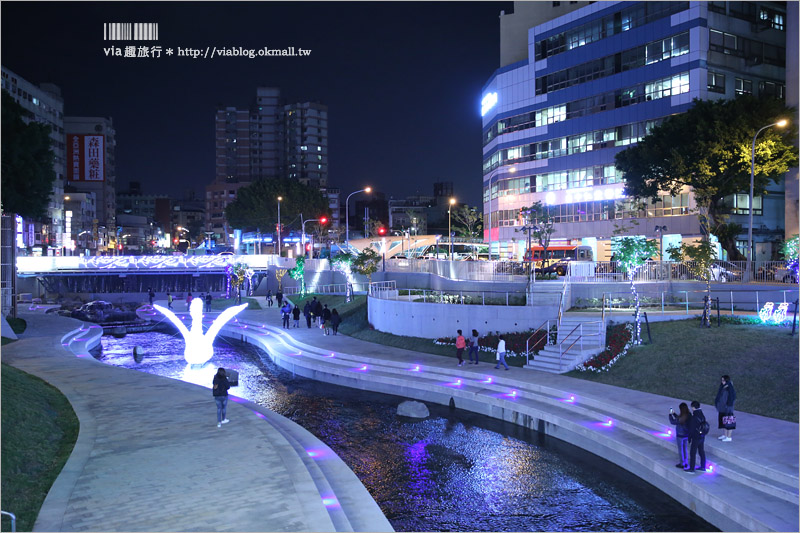 台中景點》柳川親水河道～台中版清溪川！景觀河岸藝術裝置越夜越美麗！