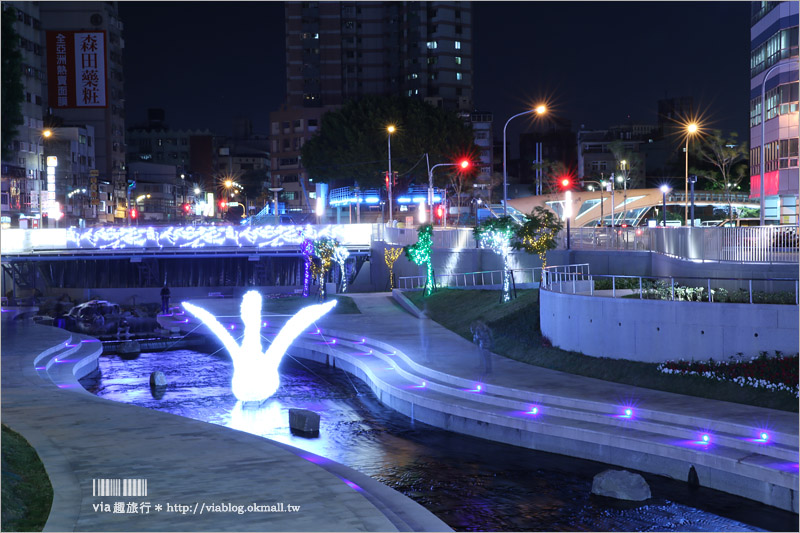 台中景點》柳川親水河道～台中版清溪川！景觀河岸藝術裝置越夜越美麗！