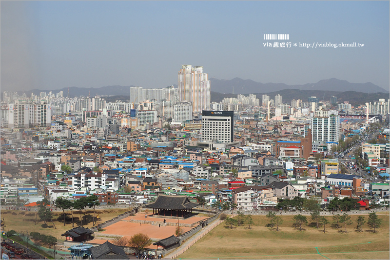 韓國賞櫻景點》水原華城行宮～世界文化遺產景點！古城秀麗迷人、櫻花綻放時節美不勝收