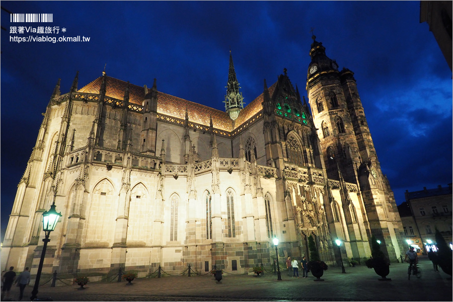 科希策景點》聖伊麗莎白主教座堂St.Elizabeth Cathedral～斯洛伐克最大教堂＋夜遊舊城區美景