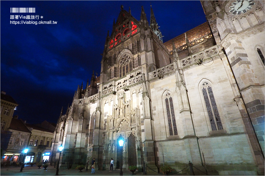 科希策景點》聖伊麗莎白主教座堂St.Elizabeth Cathedral～斯洛伐克最大教堂＋夜遊舊城區美景