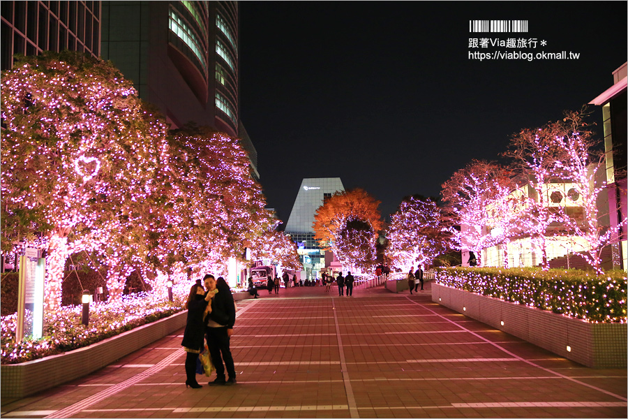 東京點燈》新宿燈節《新宿空中遊城燈彩》～粉紅世界！唯一「櫻花粉」的浪漫點燈展！