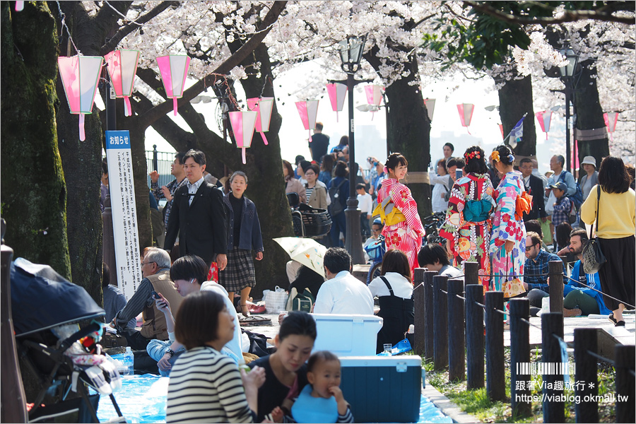 東京櫻花景點》淺草隅田公園～櫻花＋晴空塔＋隅田川～一次滿足！拍晴空塔的超美角度看這篇！