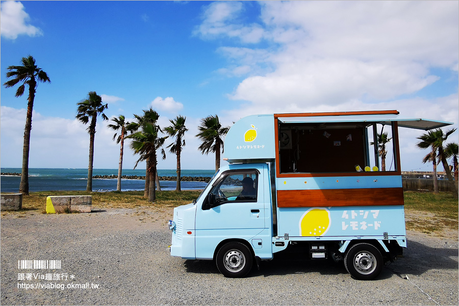 福岡糸島景點》二見ヶ浦海灘(1)～網美必拍打卡：#ジハングン停車場／黃色販賣機、黃色超大鞦千這裡拍！