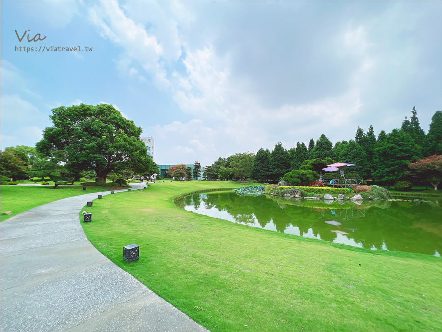 彰化景點》成美文化園～台版兼六園的夢幻日式庭園造景，紫薇花季的桃色漫遊小旅行！